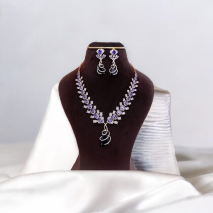 Royal Purple Cubic Zirconia Necklace Set